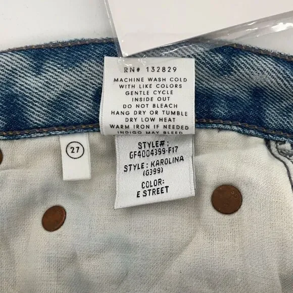 GRLFRND Blue Karolina High Rise Distressed Denim Skinny Jeans Size 27 - Picture 9 of 10